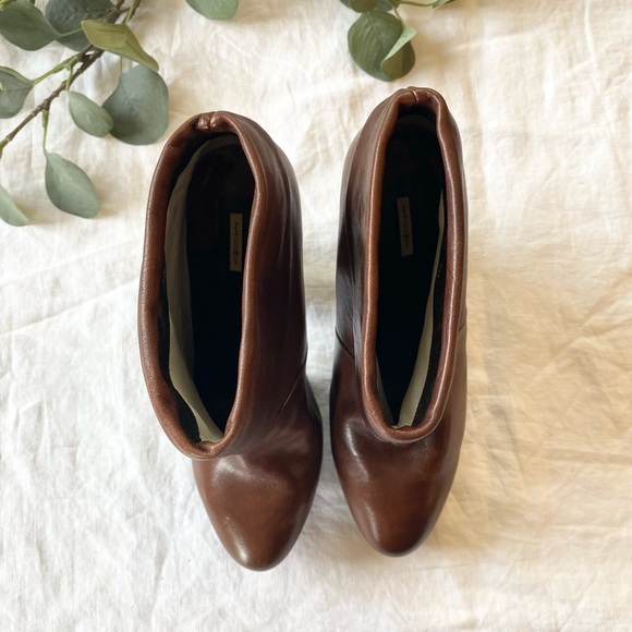 Brown genuine leather ankle platform boots. MAX STUDIO UMBERTO/ COGNAC - Picture 6 of 16